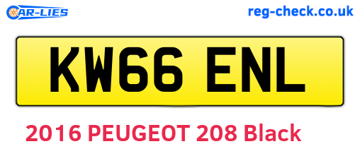 KW66ENL are the vehicle registration plates.