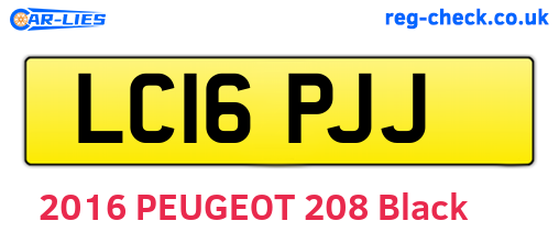 LC16PJJ are the vehicle registration plates.