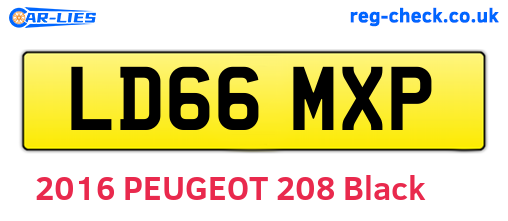 LD66MXP are the vehicle registration plates.