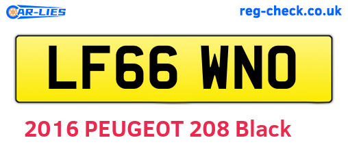 LF66WNO are the vehicle registration plates.