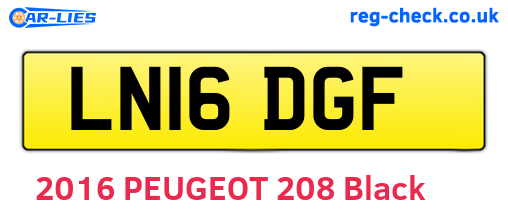 LN16DGF are the vehicle registration plates.