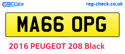 MA66OPG are the vehicle registration plates.
