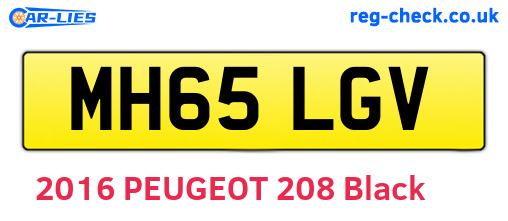 MH65LGV are the vehicle registration plates.