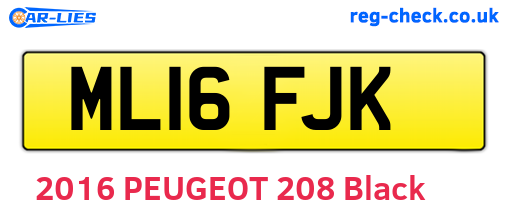 ML16FJK are the vehicle registration plates.