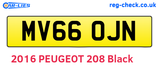 MV66OJN are the vehicle registration plates.