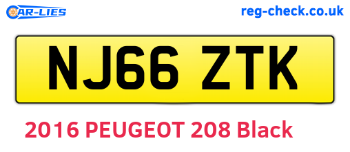 NJ66ZTK are the vehicle registration plates.