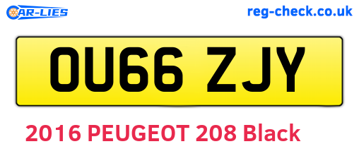 OU66ZJY are the vehicle registration plates.