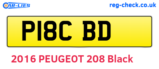 P18CBD are the vehicle registration plates.