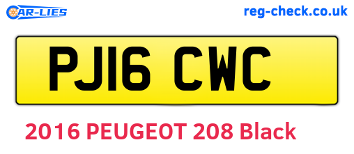 PJ16CWC are the vehicle registration plates.