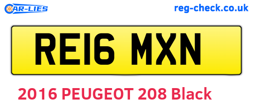 RE16MXN are the vehicle registration plates.