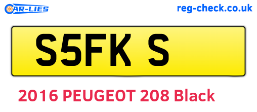 S5FKS are the vehicle registration plates.