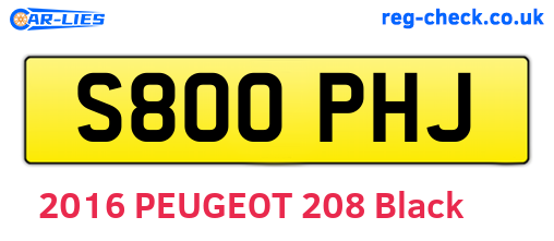 S800PHJ are the vehicle registration plates.
