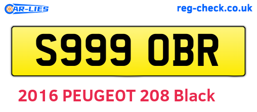 S999OBR are the vehicle registration plates.