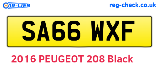 SA66WXF are the vehicle registration plates.