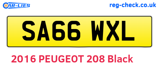 SA66WXL are the vehicle registration plates.