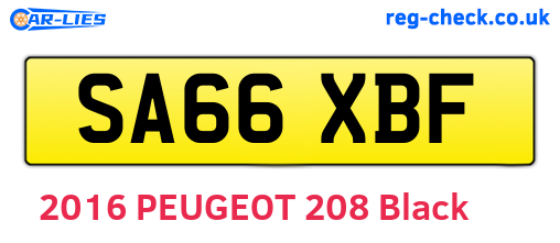 SA66XBF are the vehicle registration plates.