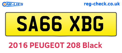 SA66XBG are the vehicle registration plates.