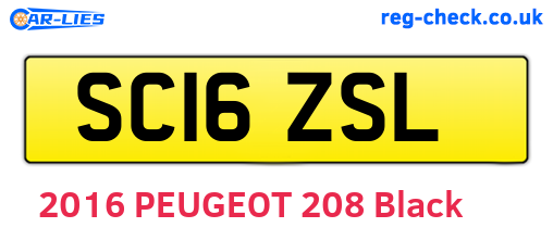SC16ZSL are the vehicle registration plates.