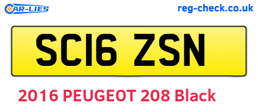 SC16ZSN are the vehicle registration plates.
