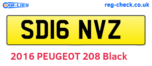 SD16NVZ are the vehicle registration plates.
