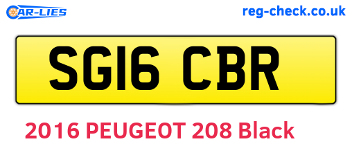 SG16CBR are the vehicle registration plates.