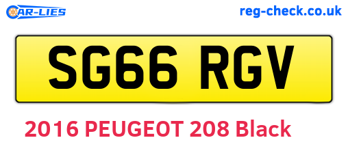 SG66RGV are the vehicle registration plates.
