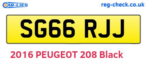 SG66RJJ are the vehicle registration plates.