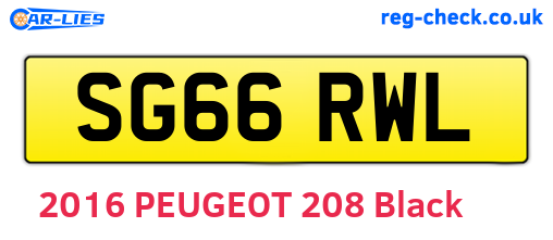 SG66RWL are the vehicle registration plates.