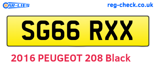 SG66RXX are the vehicle registration plates.