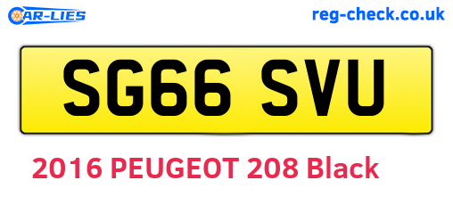 SG66SVU are the vehicle registration plates.
