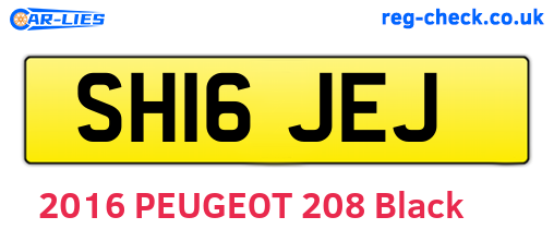 SH16JEJ are the vehicle registration plates.