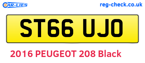 ST66UJO are the vehicle registration plates.