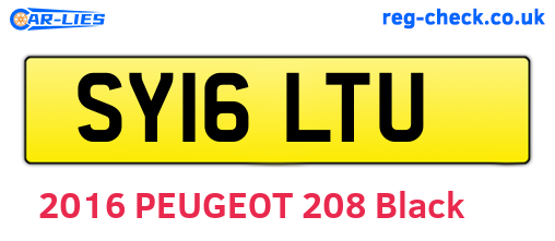 SY16LTU are the vehicle registration plates.