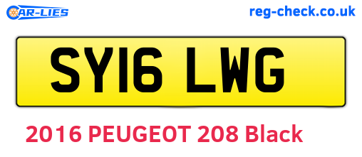 SY16LWG are the vehicle registration plates.