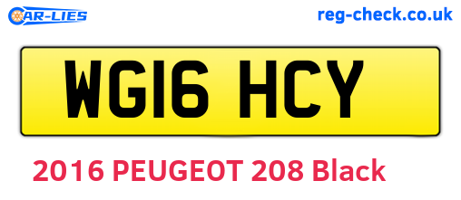 WG16HCY are the vehicle registration plates.
