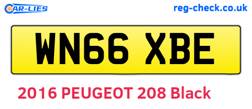 WN66XBE are the vehicle registration plates.