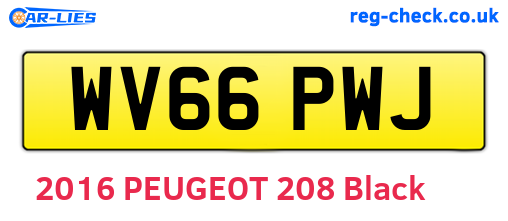 WV66PWJ are the vehicle registration plates.