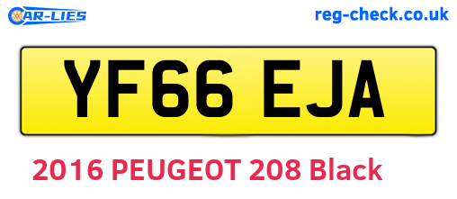 YF66EJA are the vehicle registration plates.