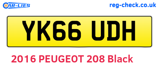 YK66UDH are the vehicle registration plates.