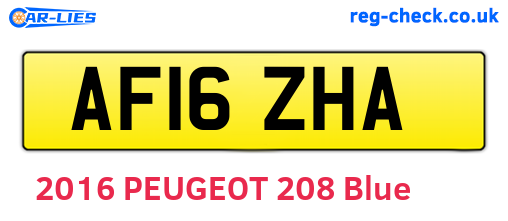 AF16ZHA are the vehicle registration plates.