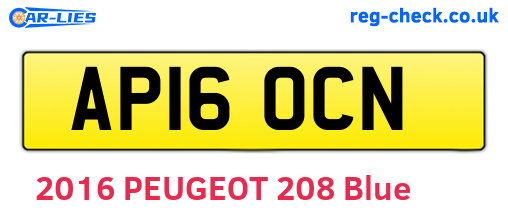 AP16OCN are the vehicle registration plates.