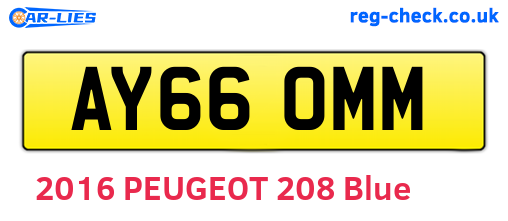 AY66OMM are the vehicle registration plates.