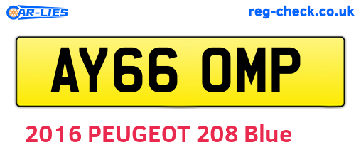 AY66OMP are the vehicle registration plates.