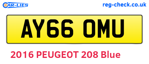 AY66OMU are the vehicle registration plates.