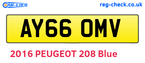 AY66OMV are the vehicle registration plates.