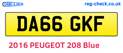 DA66GKF are the vehicle registration plates.