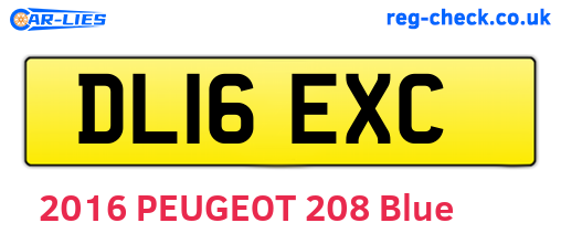 DL16EXC are the vehicle registration plates.