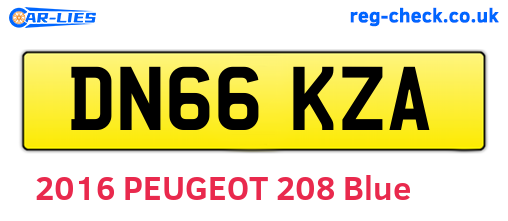 DN66KZA are the vehicle registration plates.