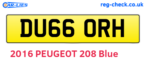 DU66ORH are the vehicle registration plates.