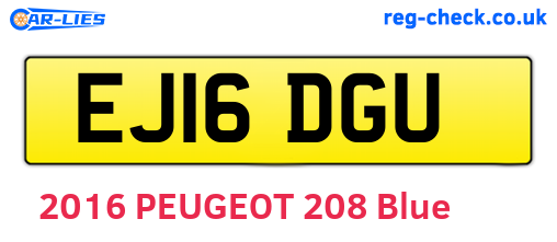 EJ16DGU are the vehicle registration plates.